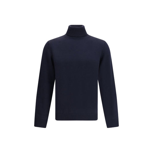 Blue Merino Wool Turtleneck