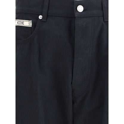 Black Cotton Casual Pants