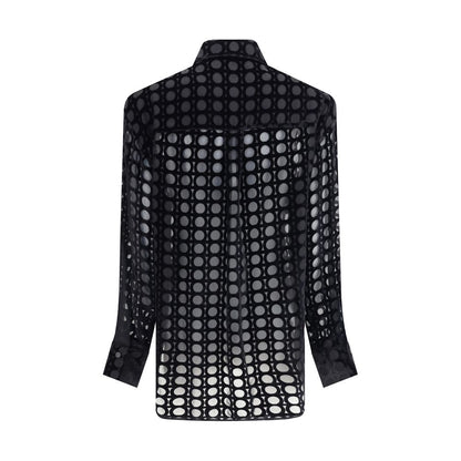 Black Silk Pattern Shirt