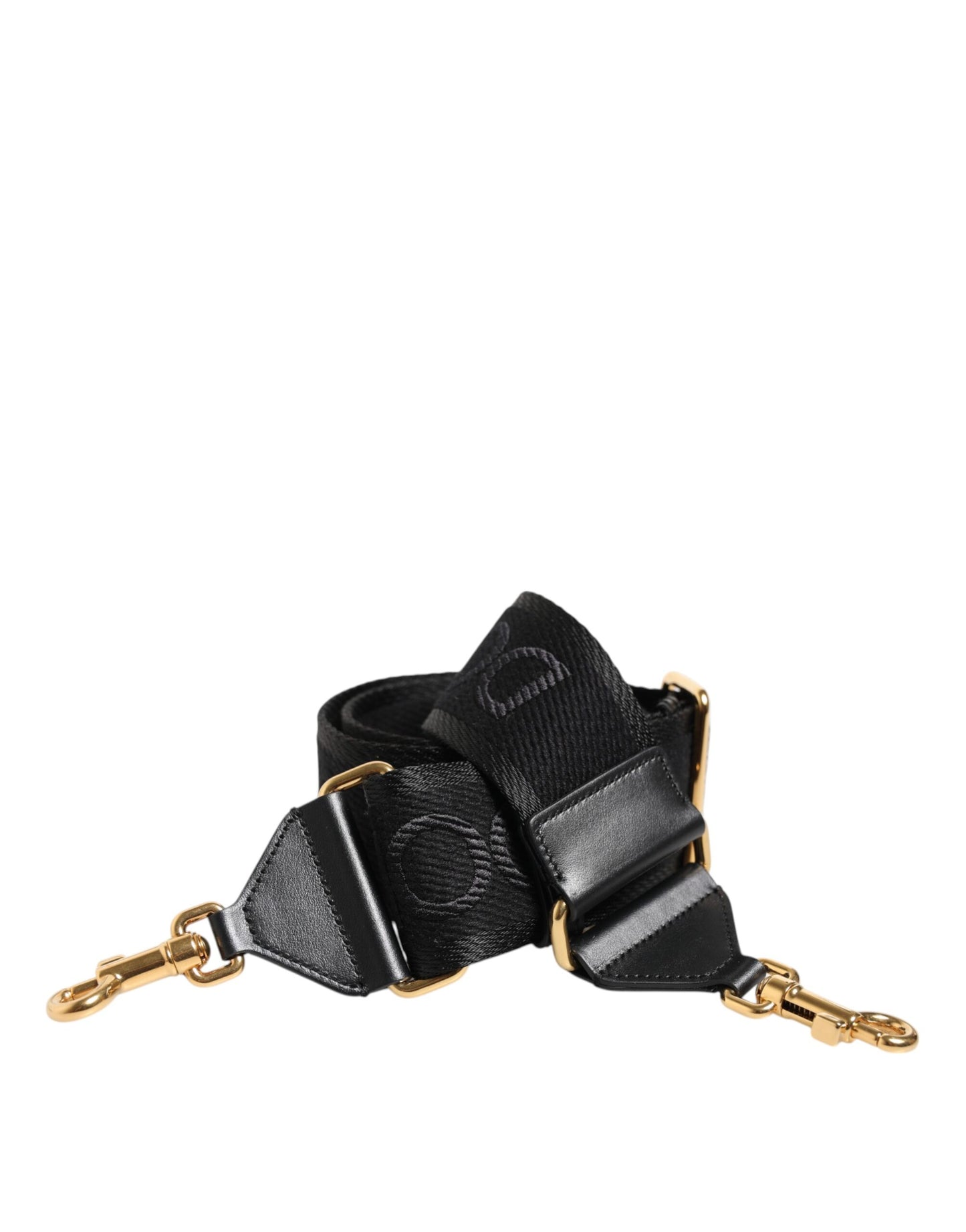 Black Solid Viscose Bag Shoulder Strap