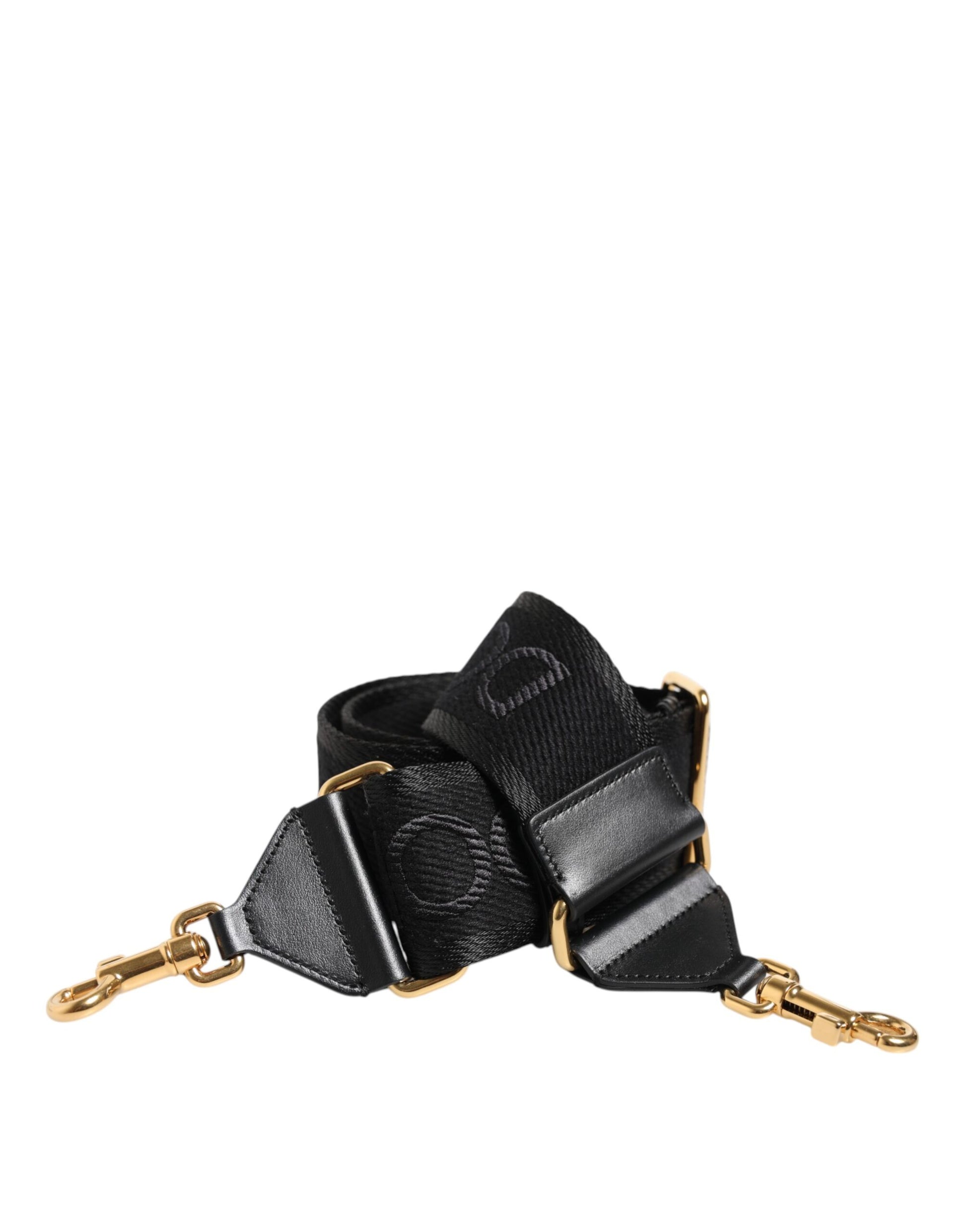 Black Solid Viscose Bag Shoulder Strap