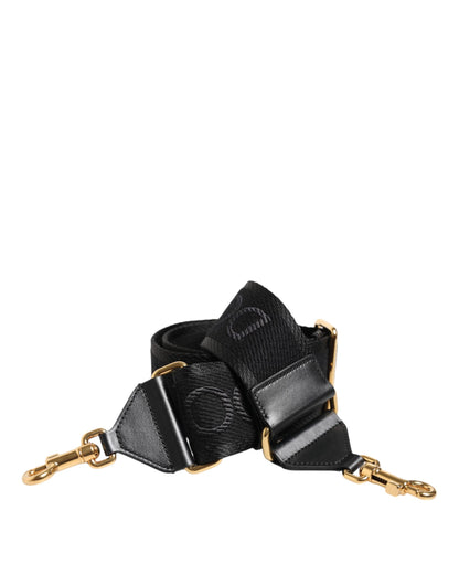 Black Solid Viscose Bag Shoulder Strap
