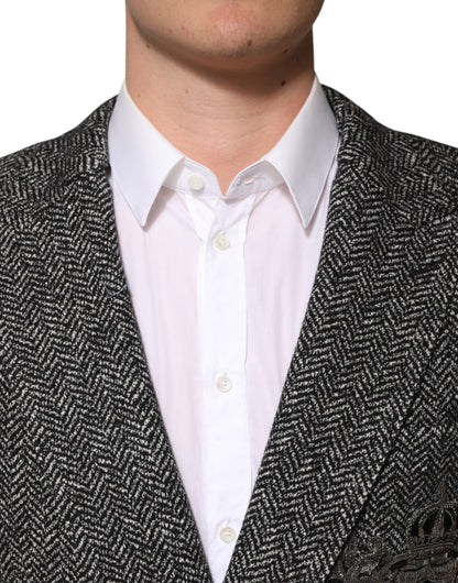Black White Double Breasted Men Suit Blazer