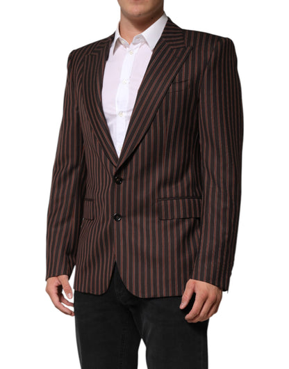 Black Brown Stripe Single Breasted Blazer