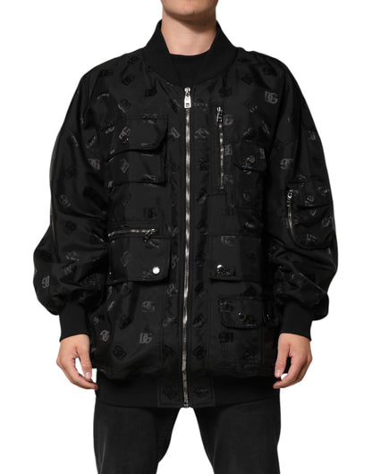 Black Cargo Windbraker Logo Mania Jacket