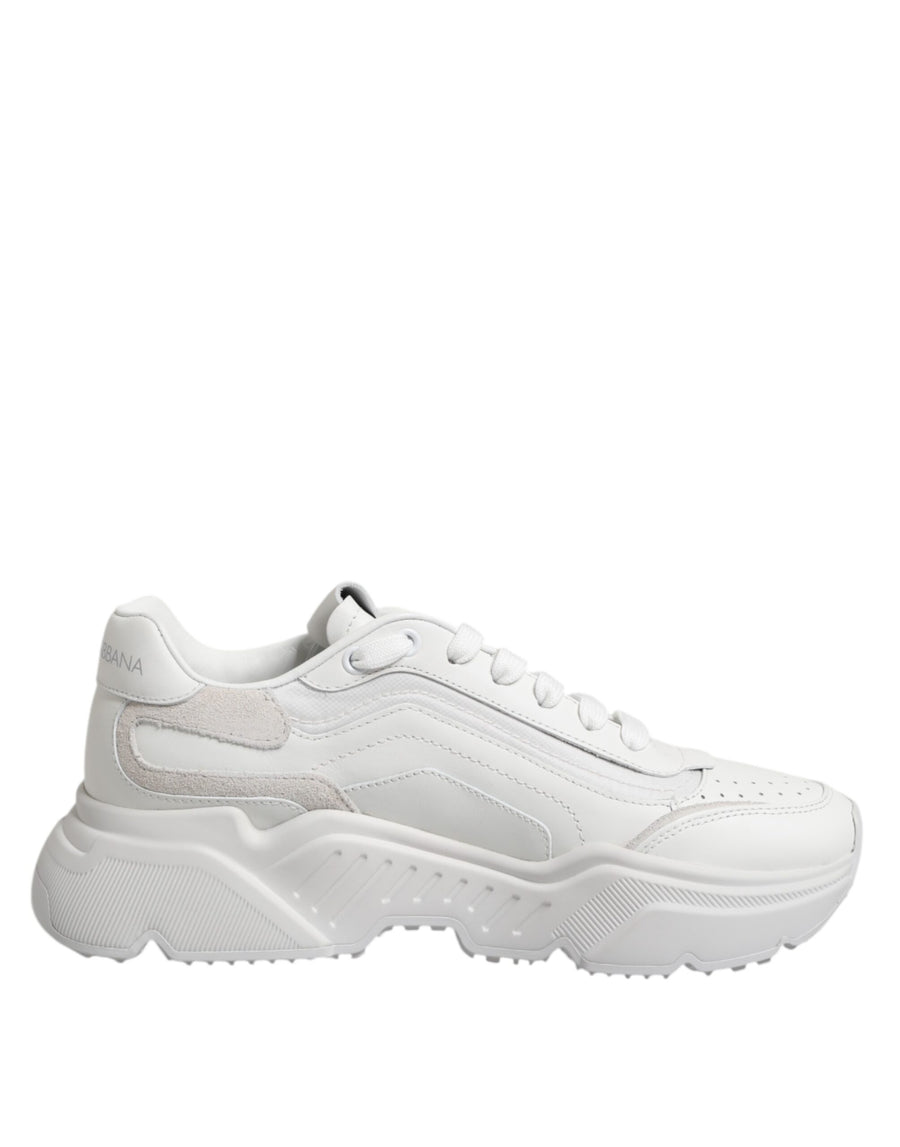 White Leather Daymaster Low Top Sneakers Shoes