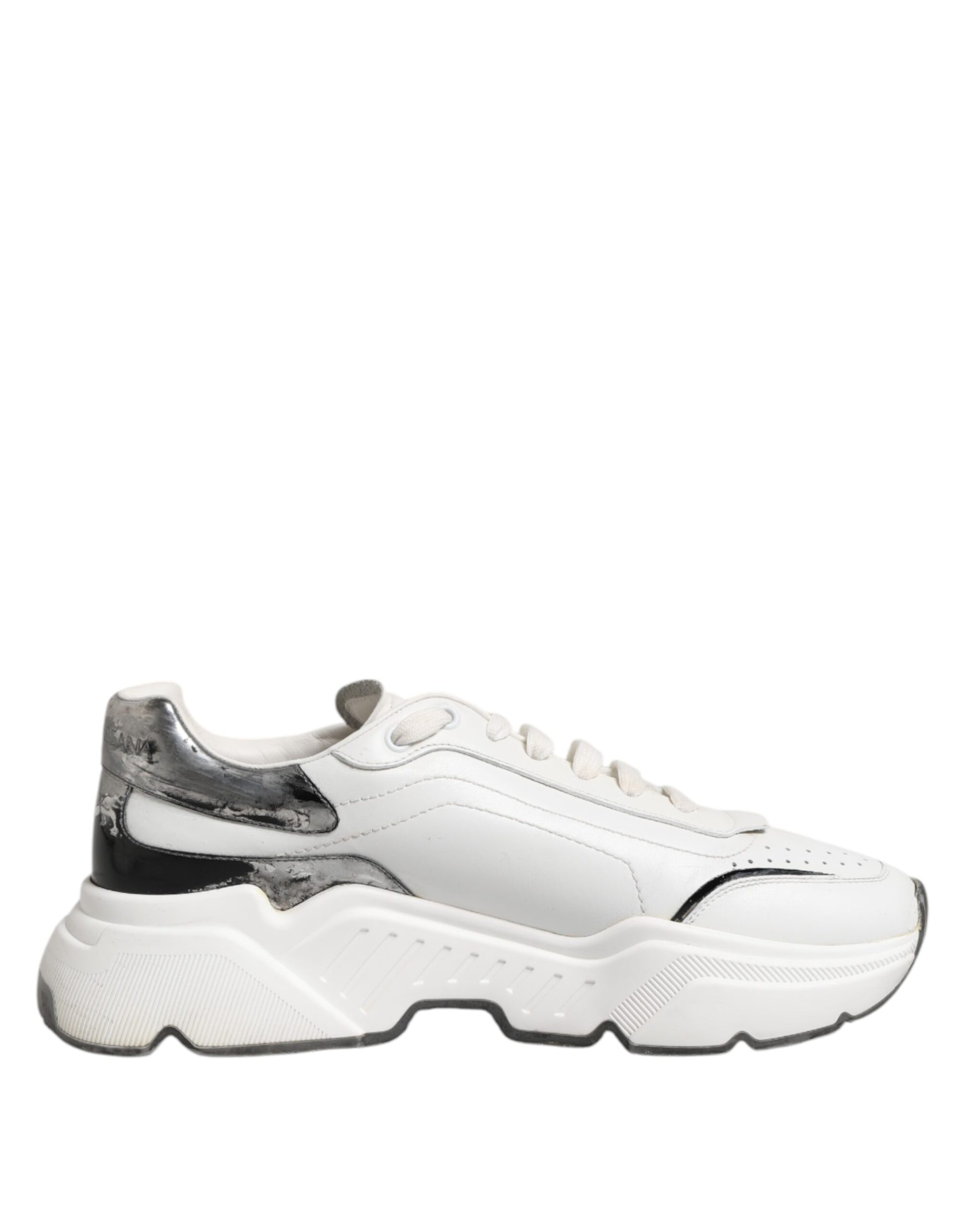 White Daymaster Leather Low Top Sneakers Shoes