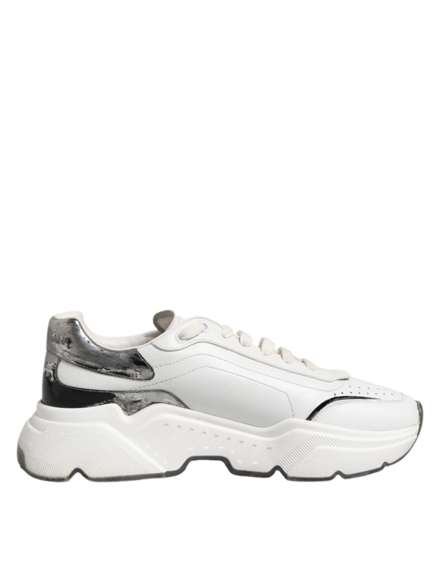 White Daymaster Leather Low Top Sneakers Shoes