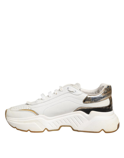 White Daymaster Leather Low Top Sneakers Shoes