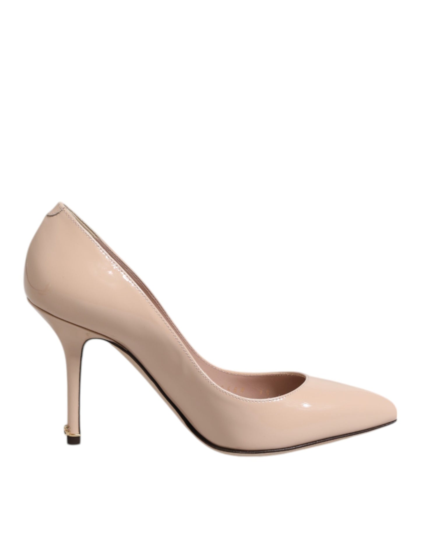 Beige Patent Leather Stiletto Heel Pumps Shoes