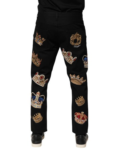Black Baroque Royal Men Dress Trouser Pants