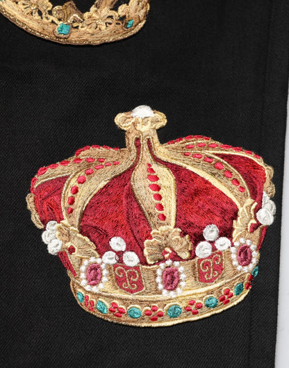 Black Baroque Royal Men Dress Trouser Pants