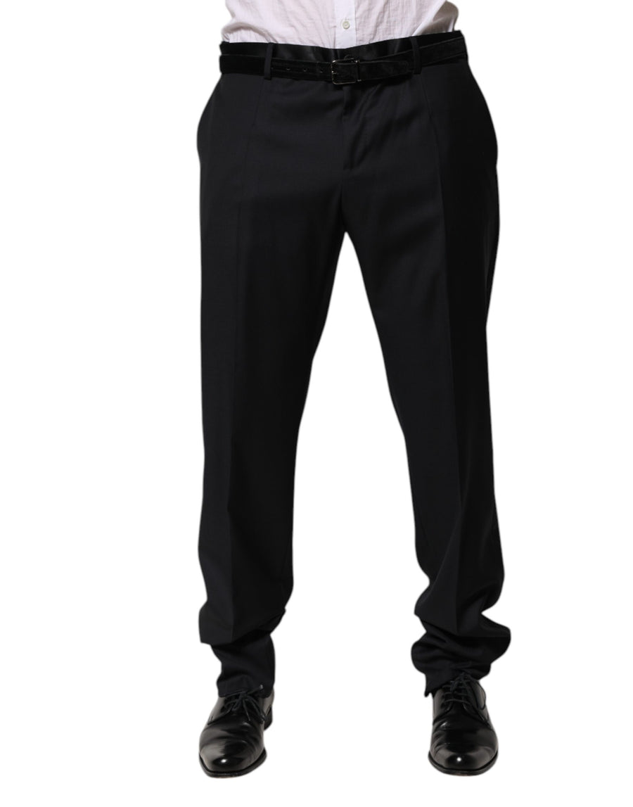 Black Wool Men Formal Dress Trouser Pants