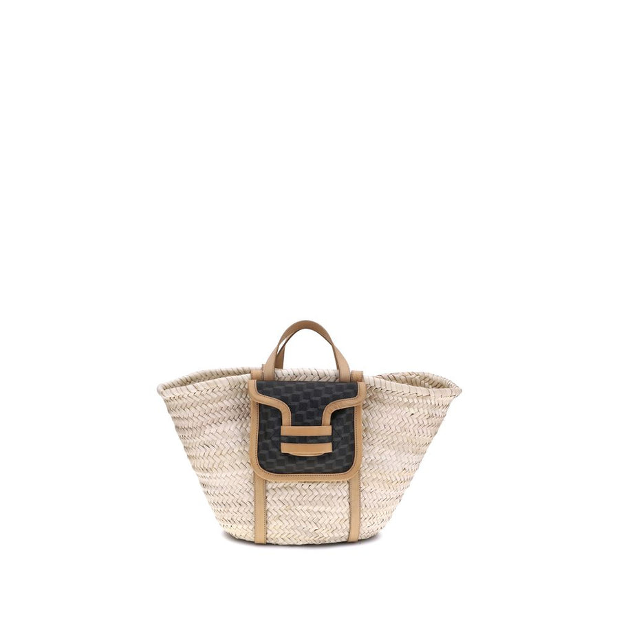 Beige Raffia Shoulder Bag