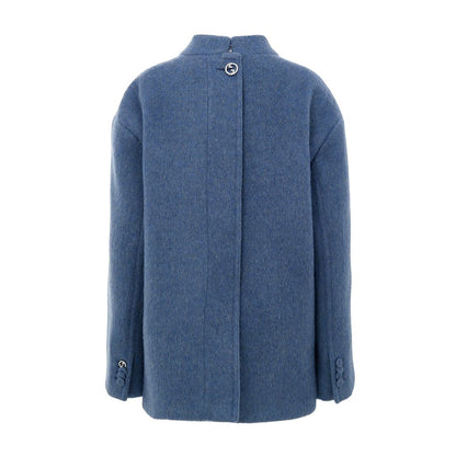 Light Blue Wool Coat