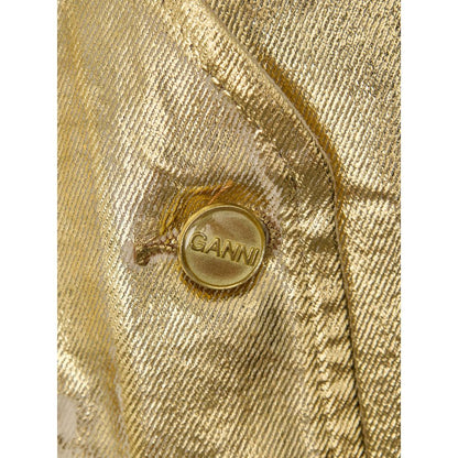 Gold Cotton Sleveless Jacket