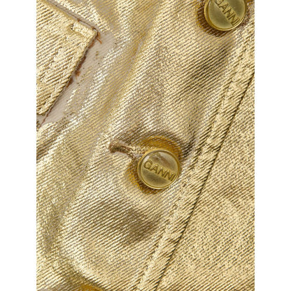 Gold Cotton Sleveless Jacket