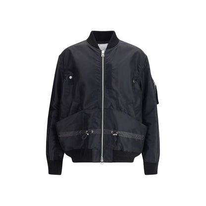 Black Nylon Bomber