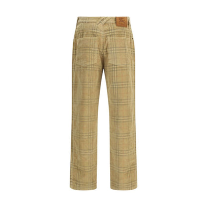 Brown Cotton Casual Pants