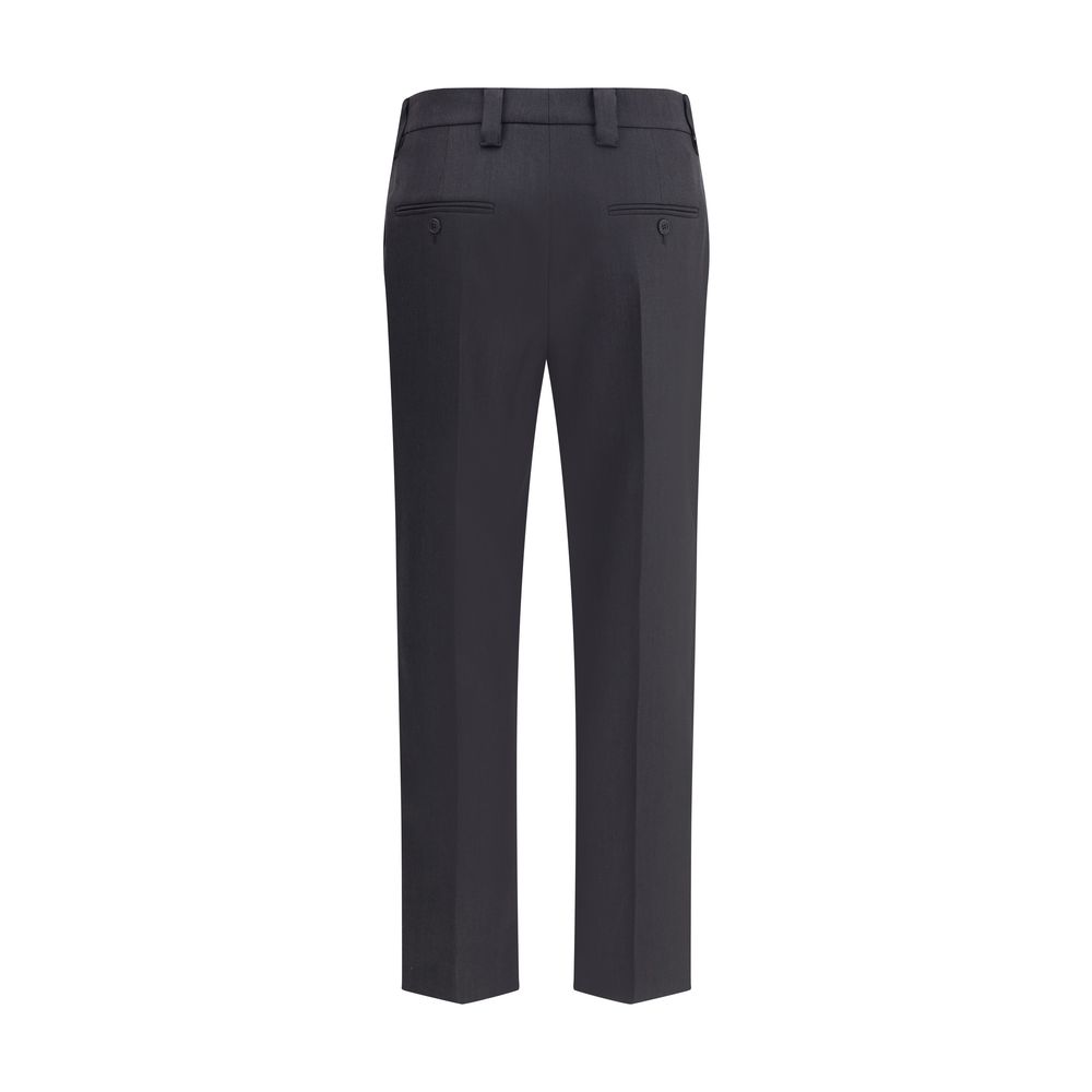 Gray Fleece Wool Dress Pants