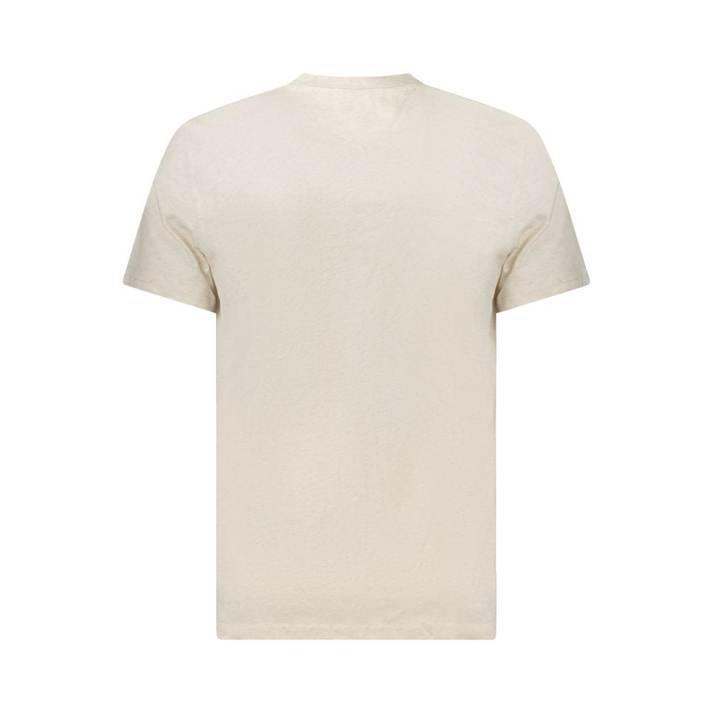 Beige Cotton Men T-Shirt