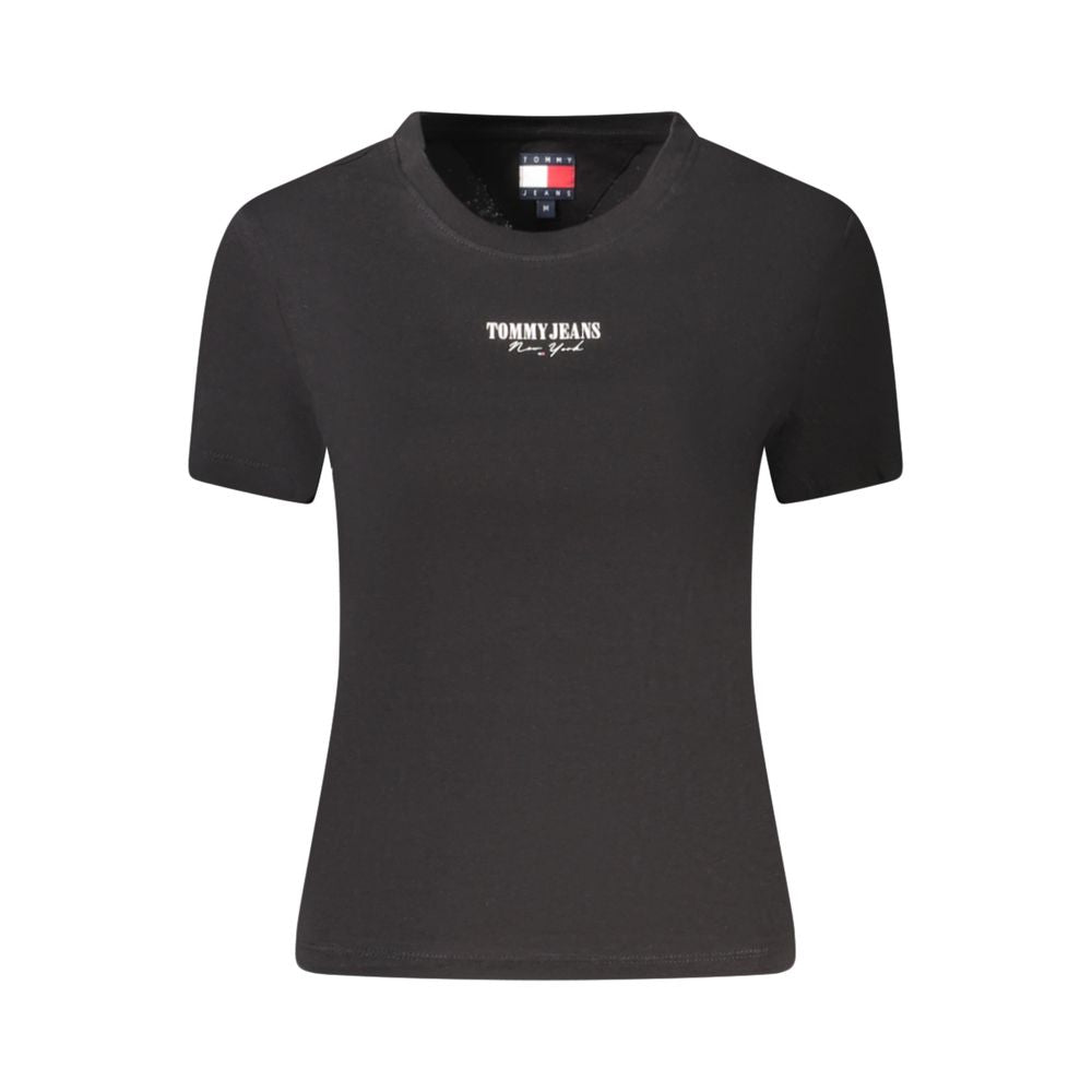 Black Cotton Women T-Shirt