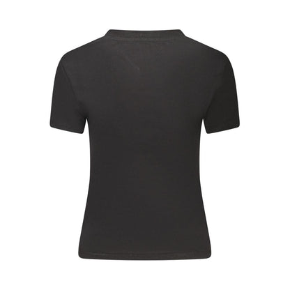 Black Cotton Women T-Shirt