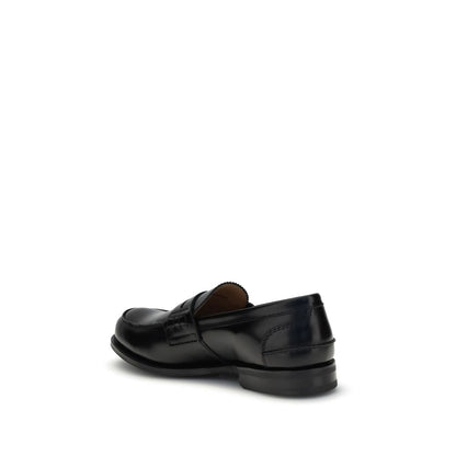 Black Calf Leather Bos Taurus Slip-On Loafers