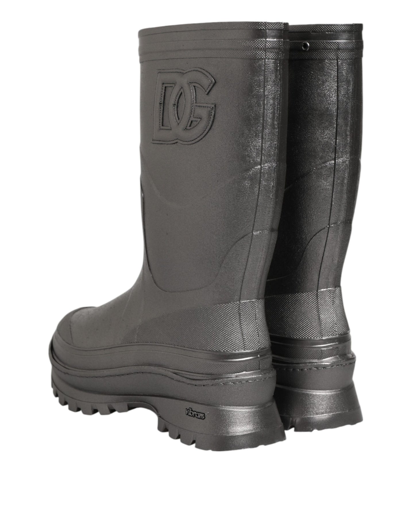 Black Argento Pull On Rain Boots Shoes