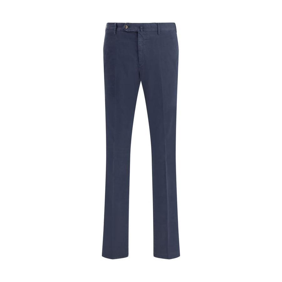 Blue Elastane Casual Pants