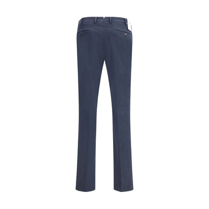 Blue Elastane Casual Pants