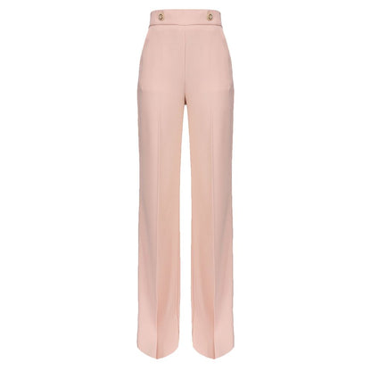 Pink Polyester Women's Trouser