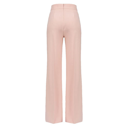 Pink Polyester Women's Trouser