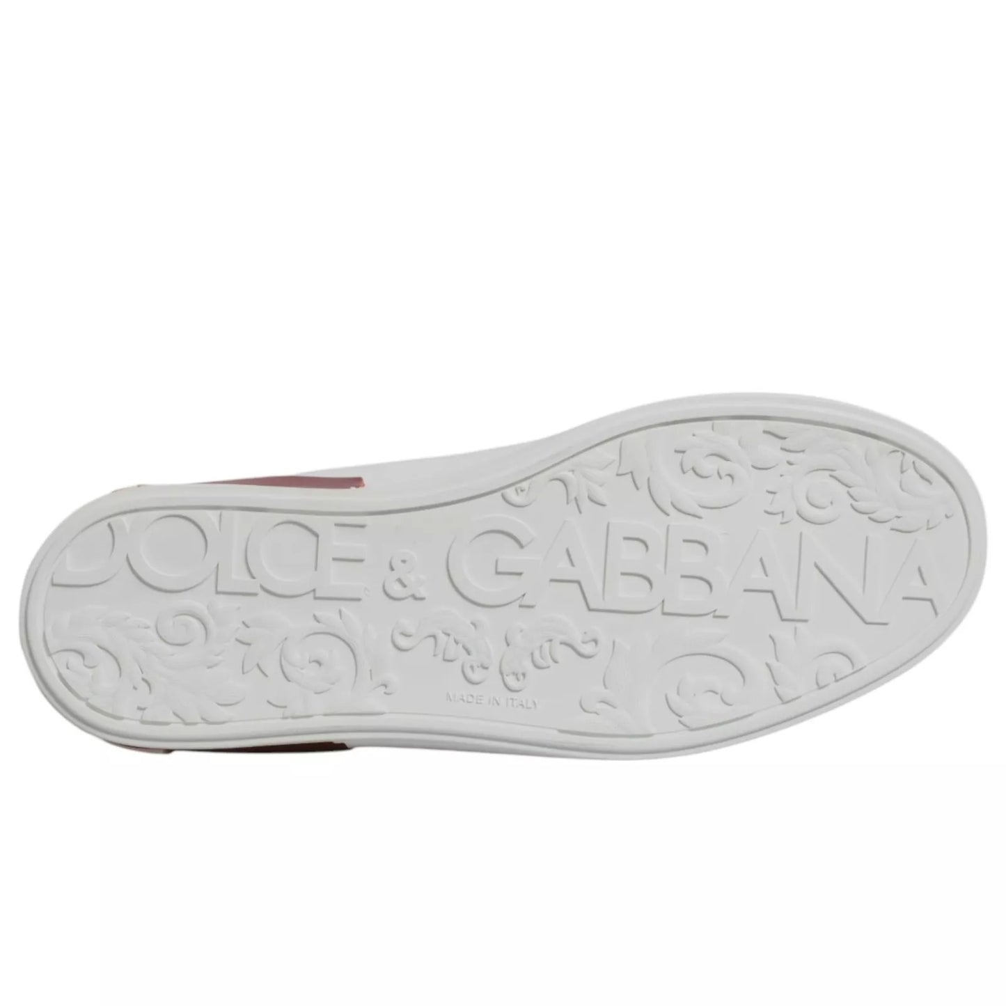 White Red Leather Logo Portofino Sneaker