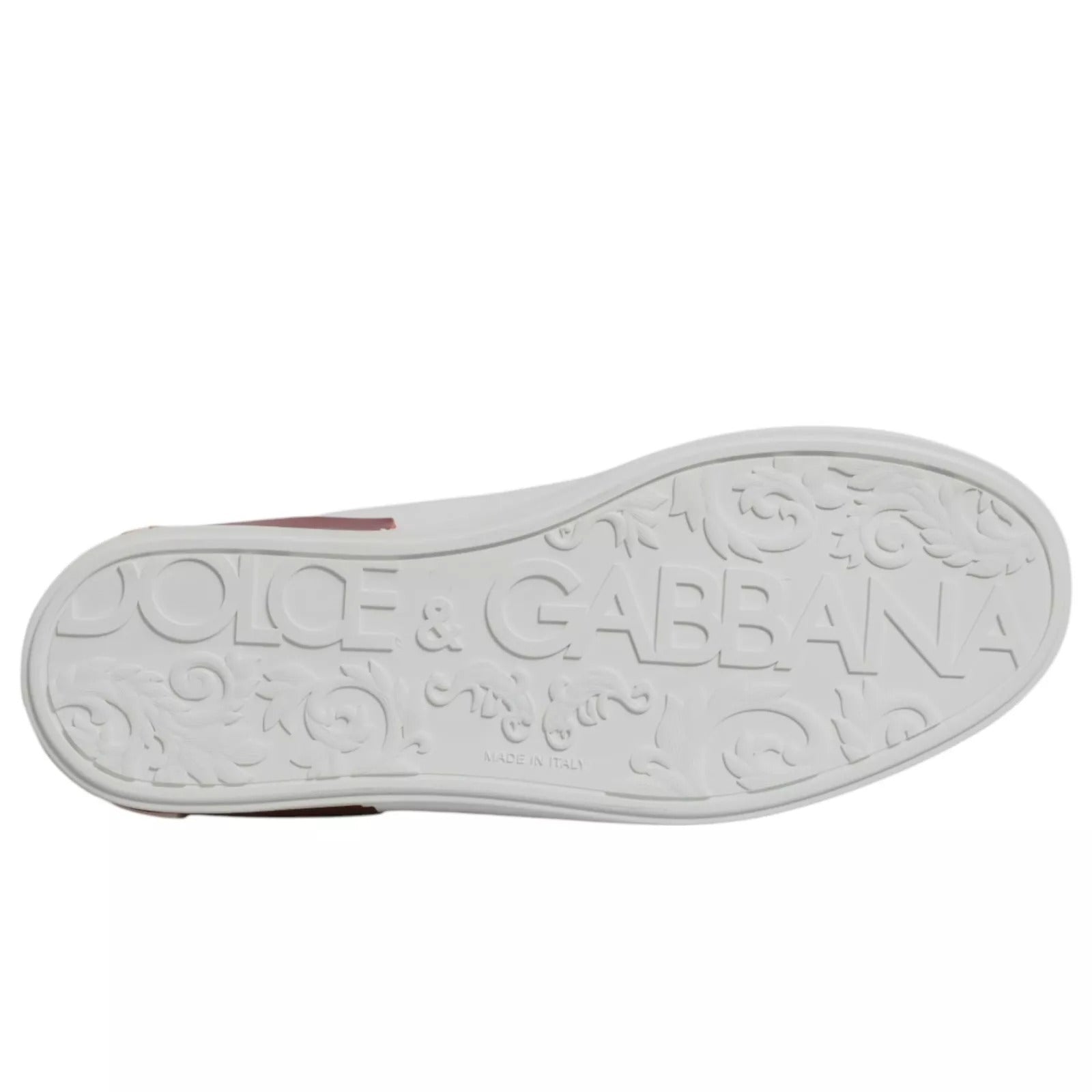 White Red Leather Logo Portofino Sneaker