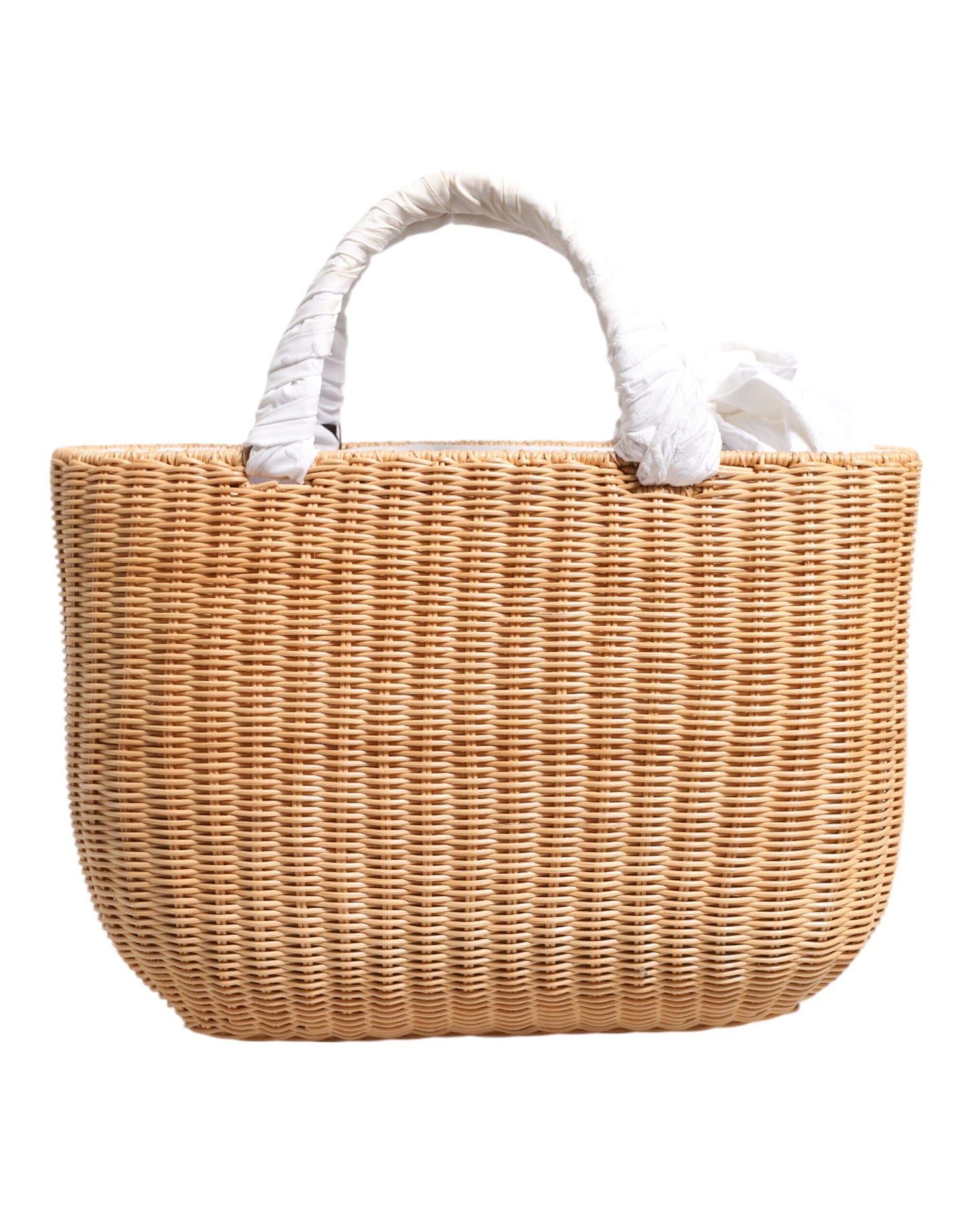 Beige Fiber Vegetable Basket Handbag Tote Bag