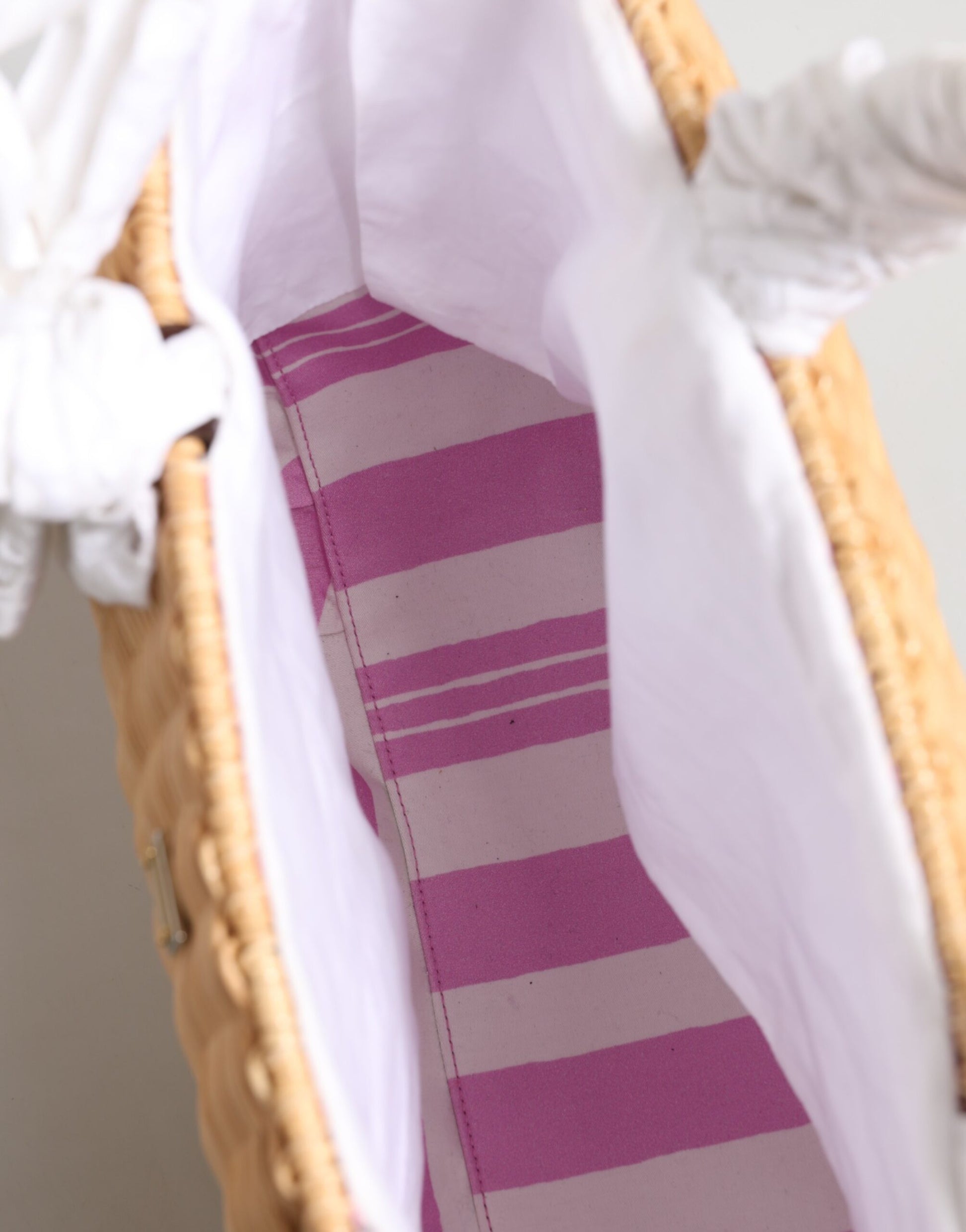 Beige Fiber Vegetable Basket Handbag Tote Bag