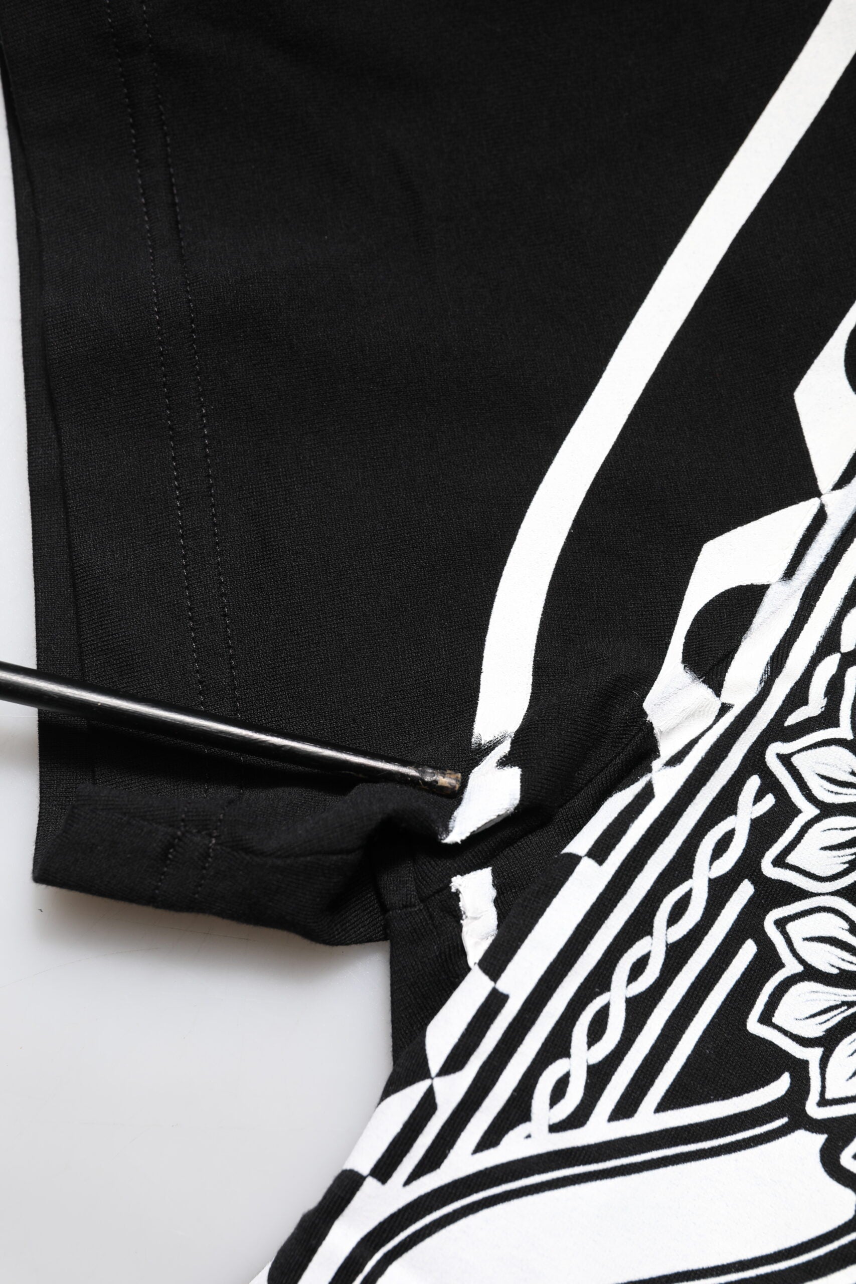 Black Bandana Print Cotton Crew Neck T-shirt