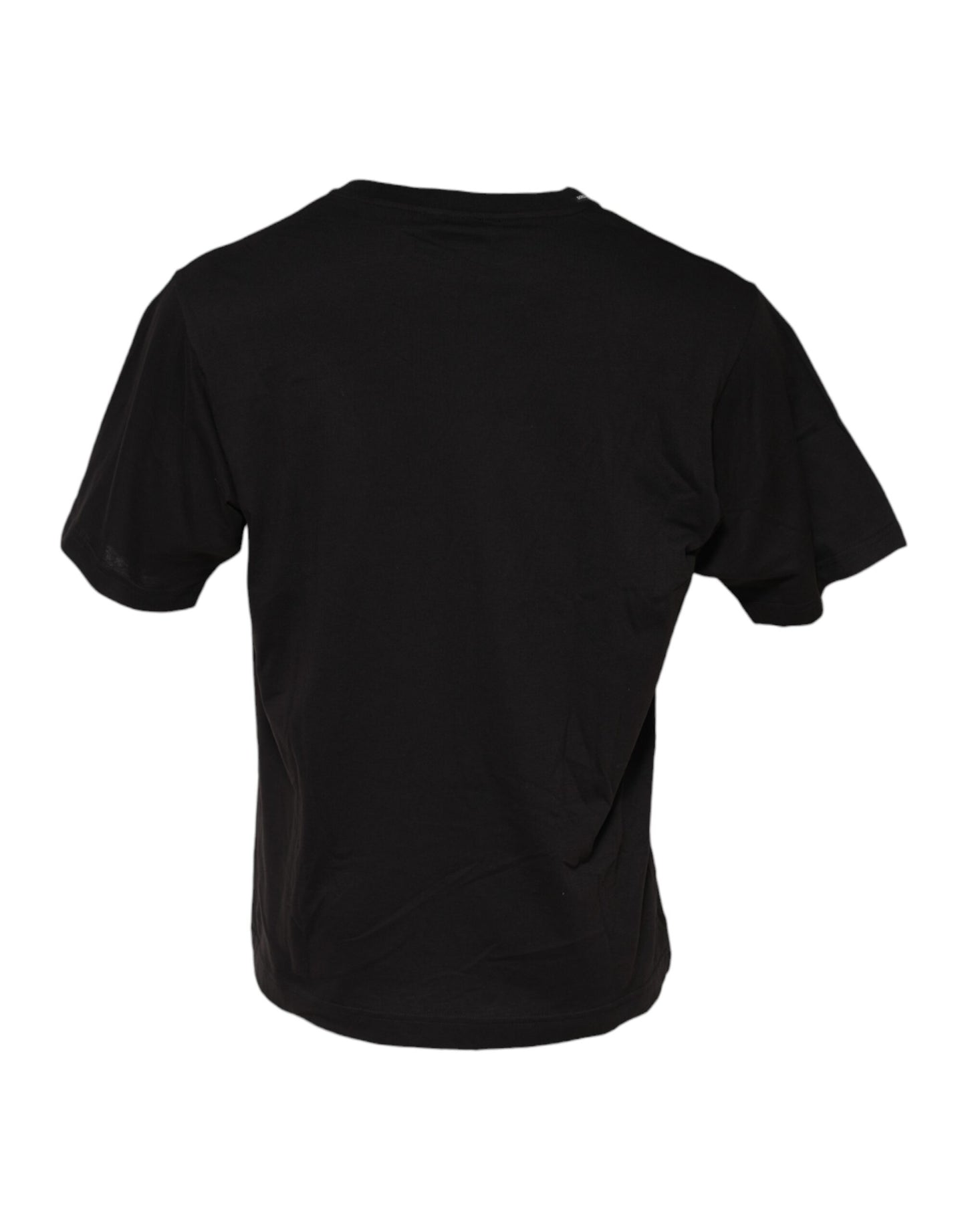 Black Minimalist Cotton Crew Neck T-shirt