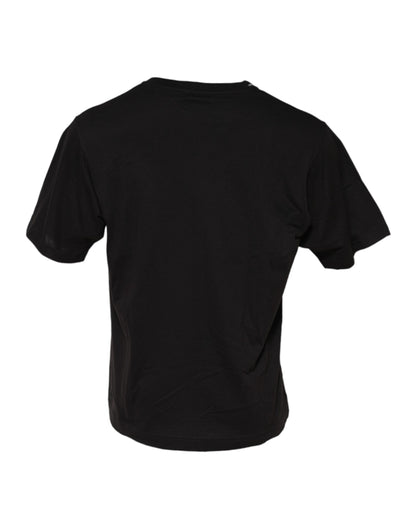 Black Minimalist Cotton Crew Neck T-shirt