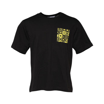 Black Minimalist Cotton Crew Neck T-shirt