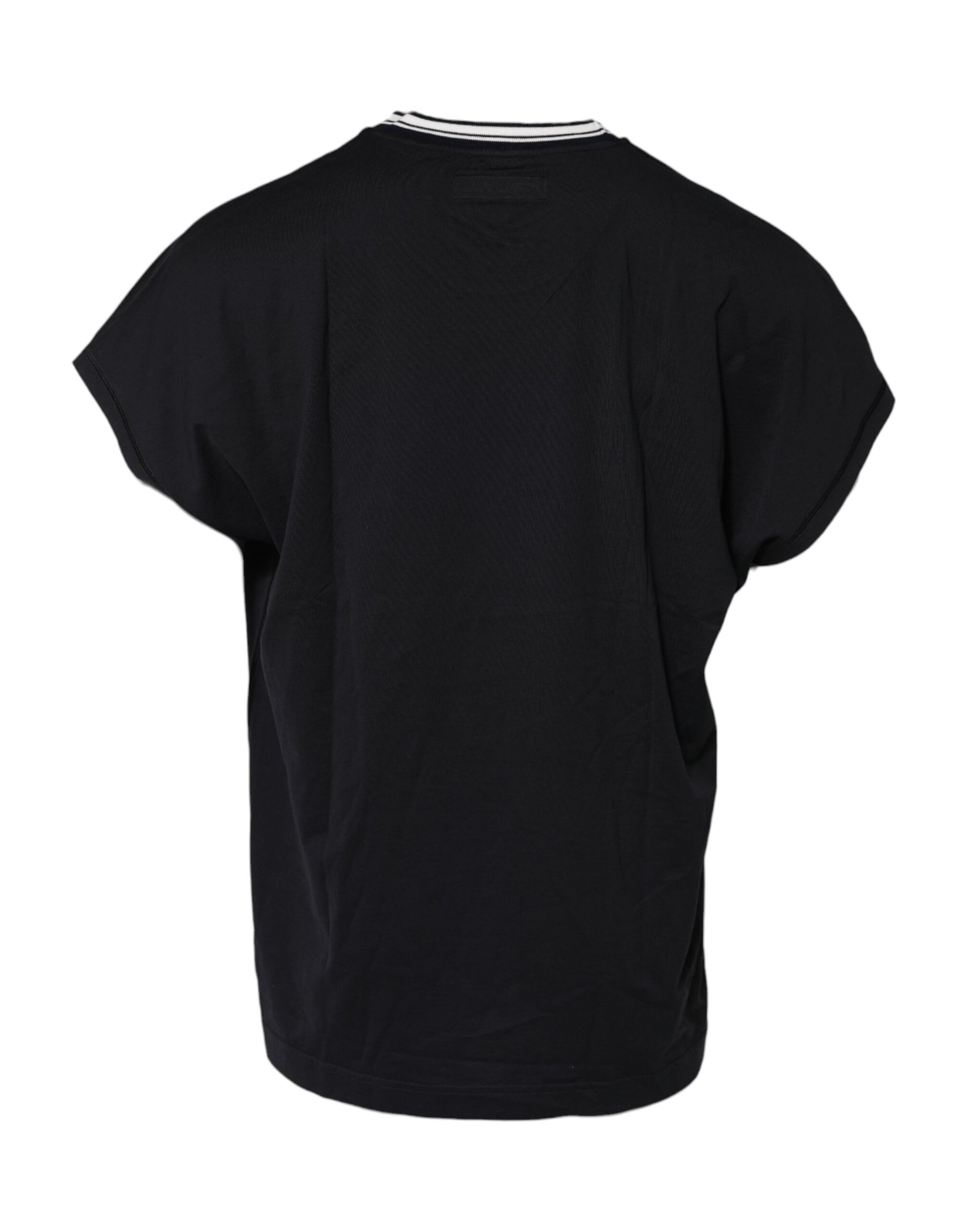 Dark Blue Venezia Crown Cotton Crew Neck T-shirt