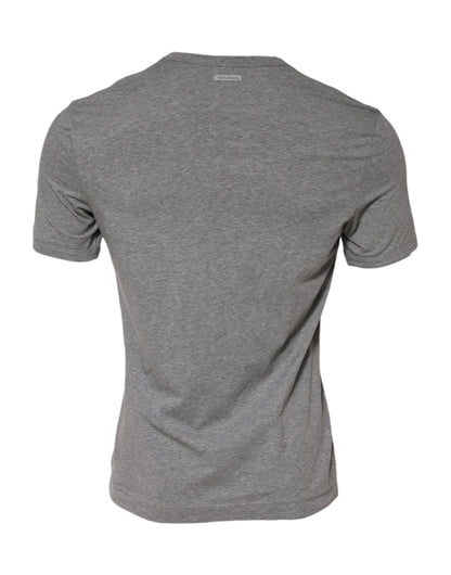 Gray Crew Neck Short Sleeves Underwear T-shirt