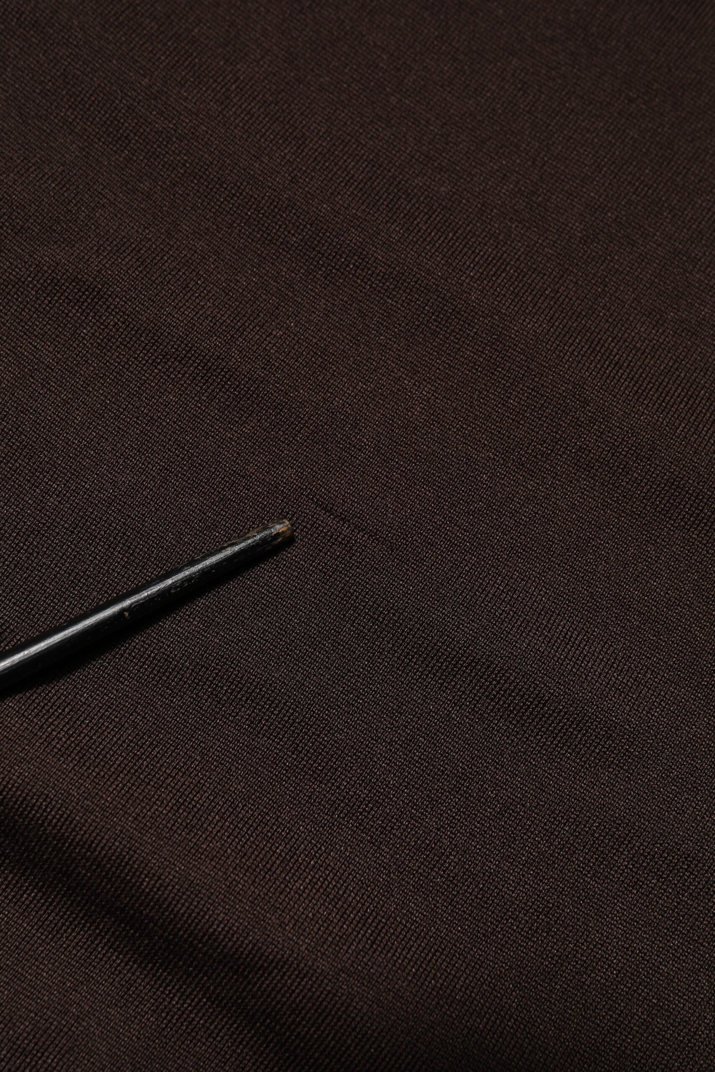 Brown Silk Crew Neck Short Sleeves T-shirt