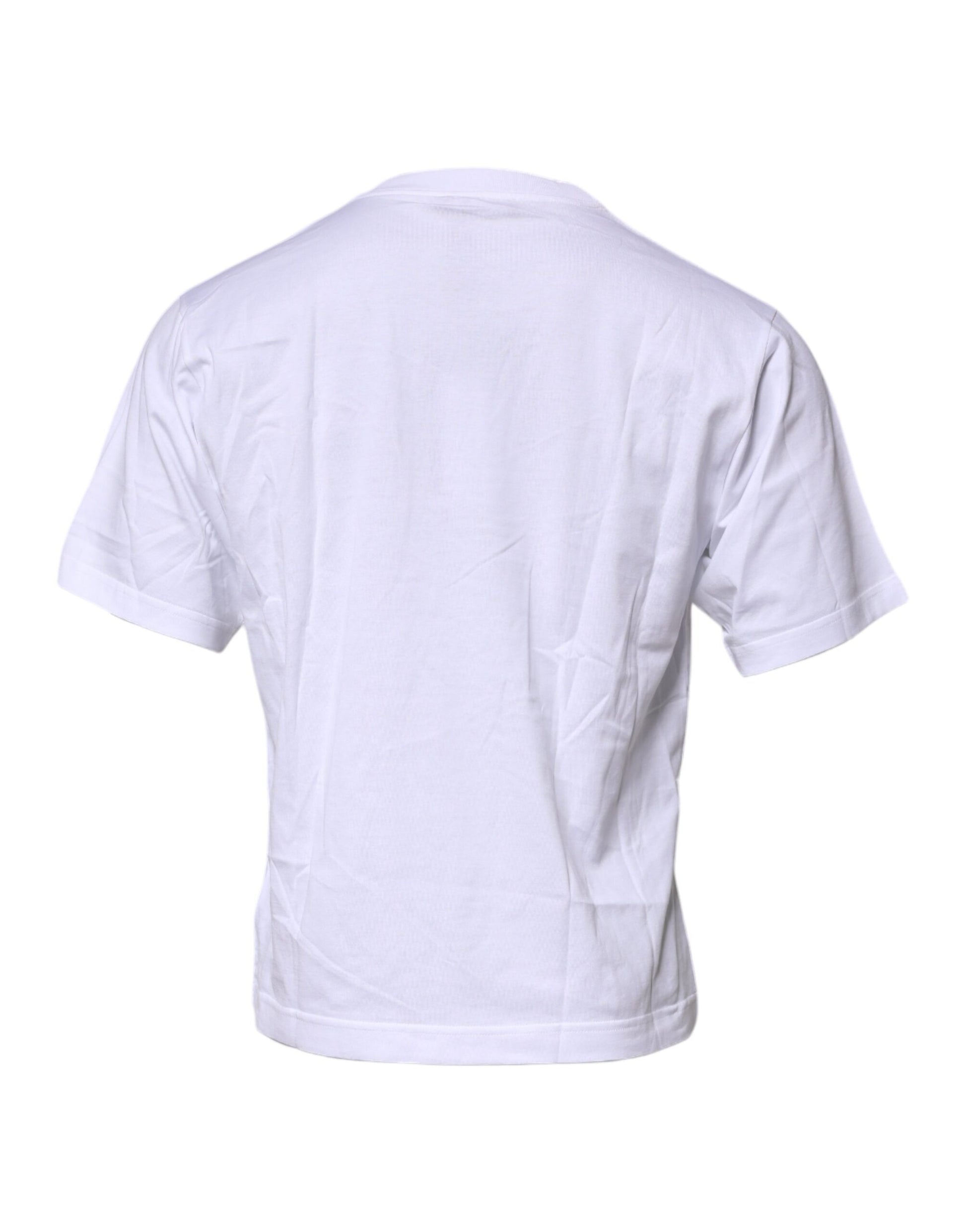 White Logo Crew Neck Short Sleeves T-shirt