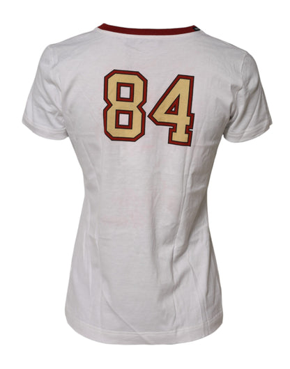 White Bring Me To The Moon Pin Up T-shirt Top