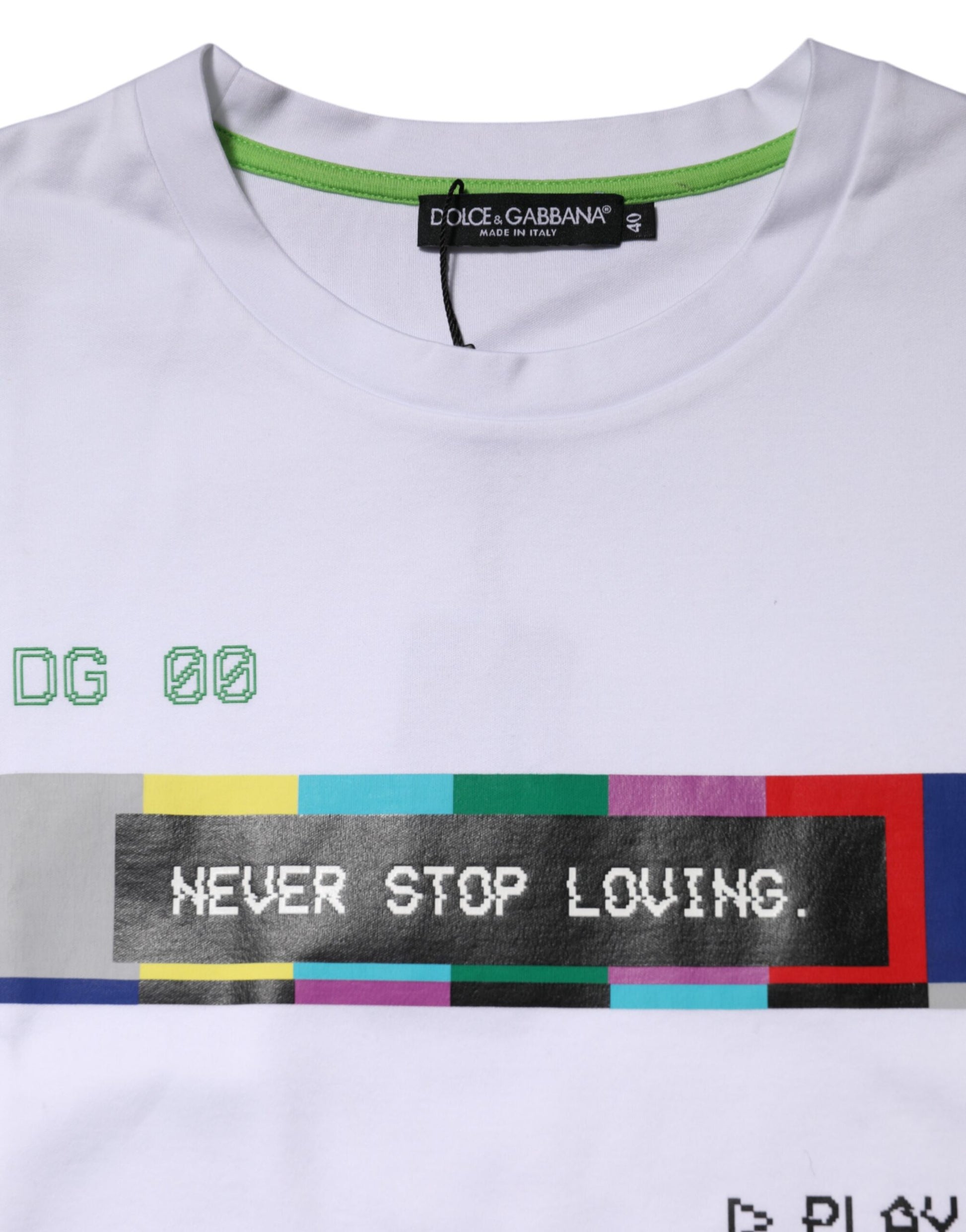 White Cotton Printed Short Sleeves T-shirt