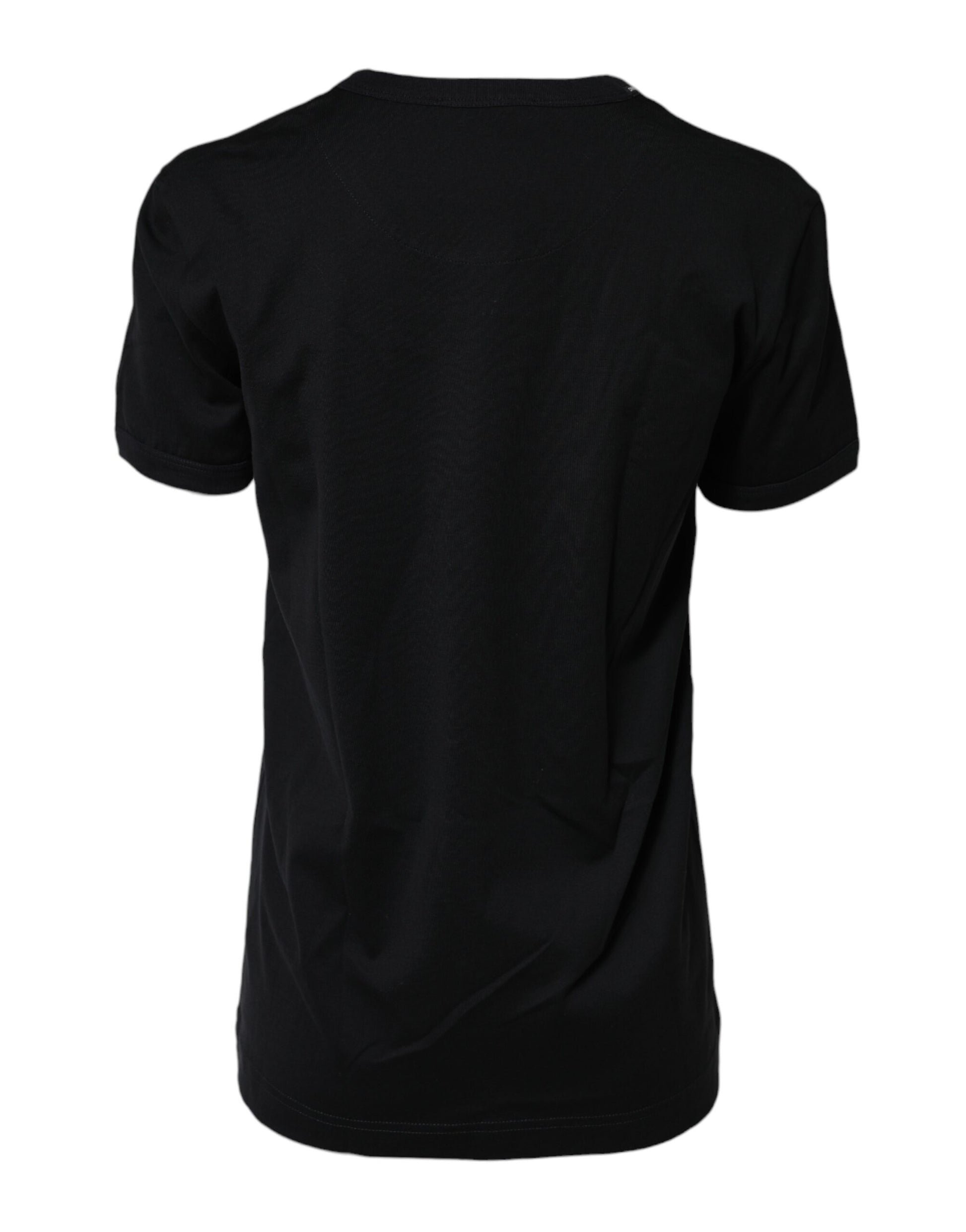Black Cotton DG Print Short Sleeve Top T-shirt