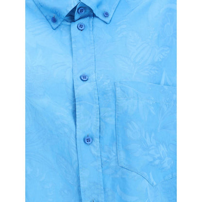 Blue Viscose Pattern Shirt