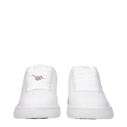 White Leather Low Top Sneakers